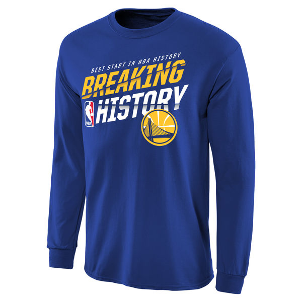 Golden State Warriors Breaking History Long Sleeve T-Shirt - Royal