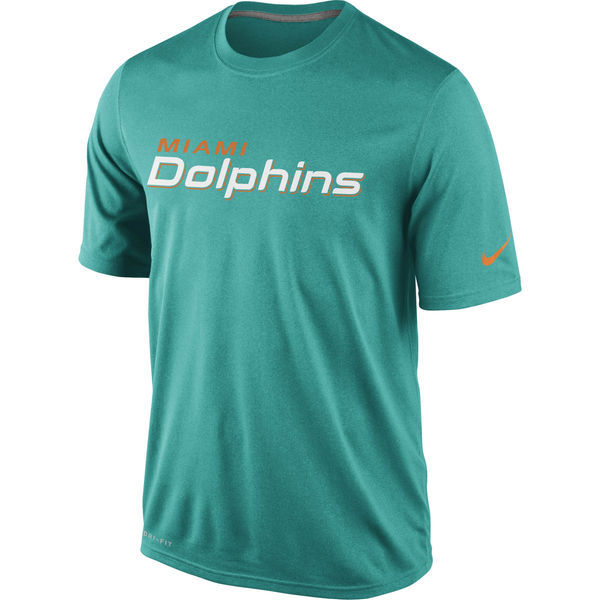 Miami Dolphins Nike Legend Wordmark Essential 2 Performance T-Shirt - Aqua 