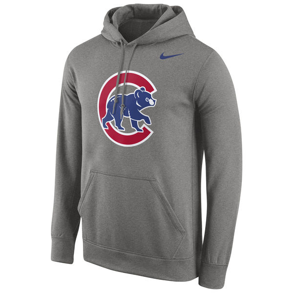Chicago Cubs Nike Logo Performance Pullover Hoodie - Gray