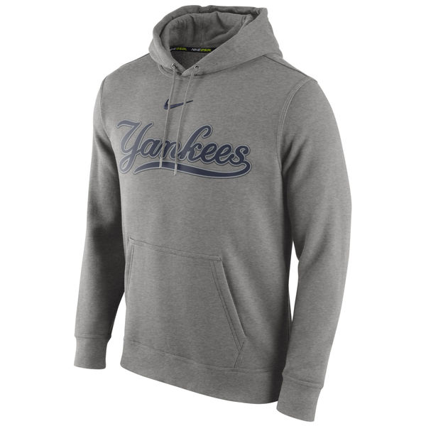 New York Yankees Nike Club Pullover Hoodie - Gray