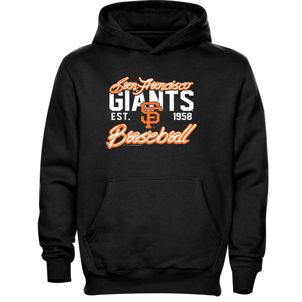 San Francisco Giants Script Baseball Pullover Hoodie - Black