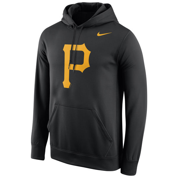 Pittsburgh Pirates Nike Logo Performance Pullover Hoodie - Black