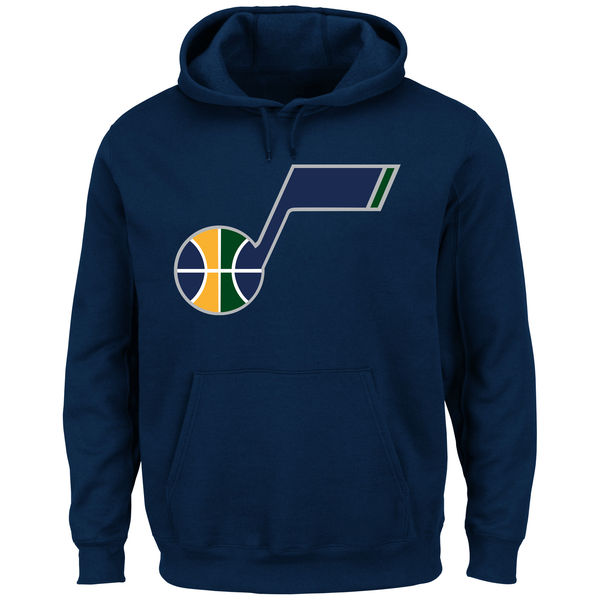Utah Jazz Majestic Current Logo Tech Patch Pullover Hoodie - Navy