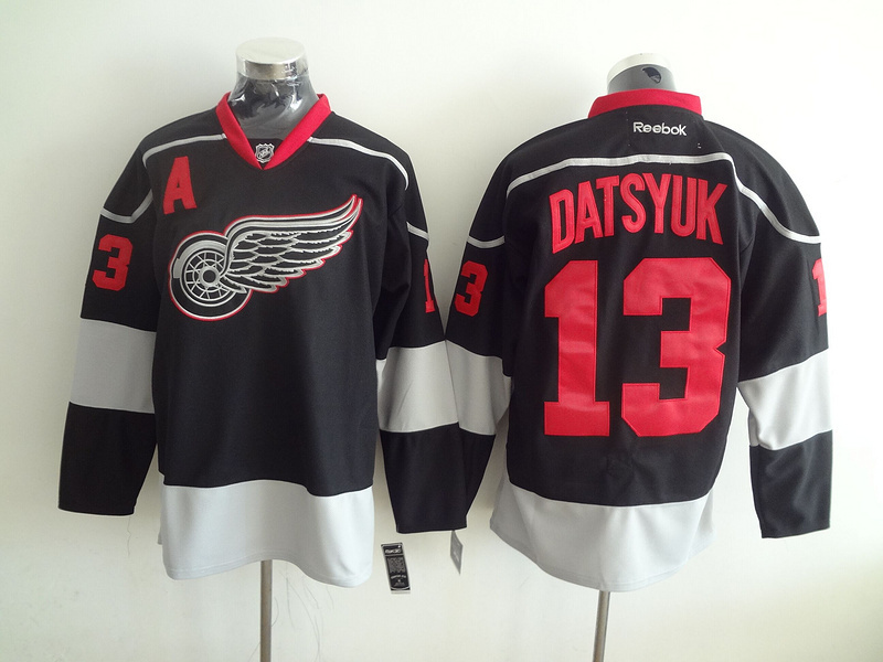 NHL Detroit Red Wings #13 Datsyuk Black Jersey