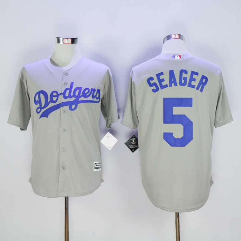 MLB Los Angeles Dodgers #5 Seager Grey Majestic Jersey