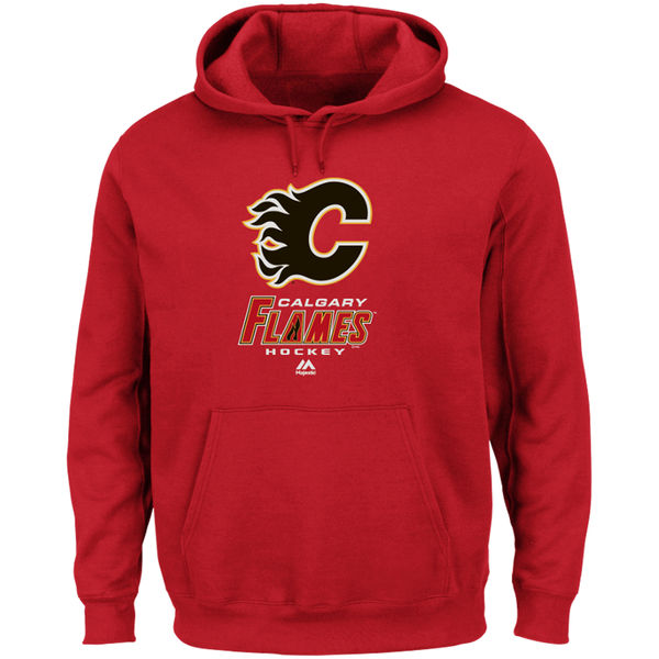 Calgary Flames Majestic Critical Victory VIII Fleece Hoodie - Red