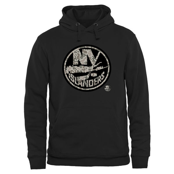 Mens New York Islanders Black Rink Warrior Pullover Hoodie