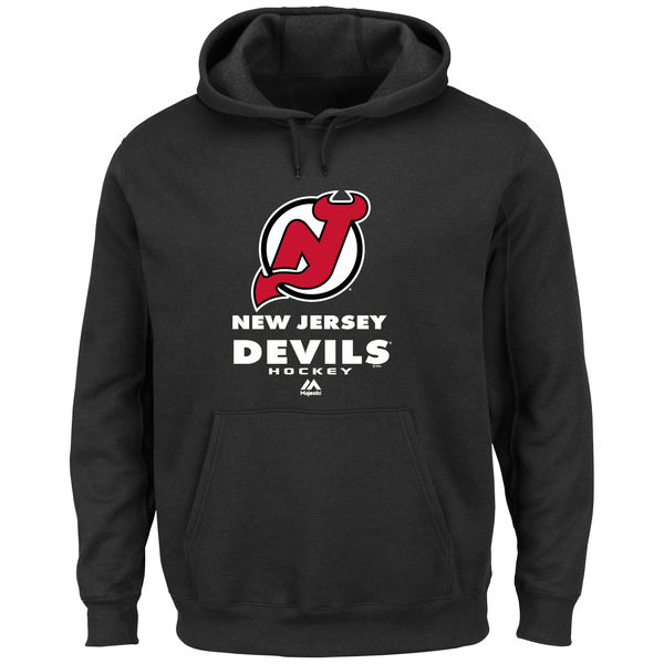 New Jersey Devils Majestic Big & Tall Critical Victory Pullover Hoodie - Black