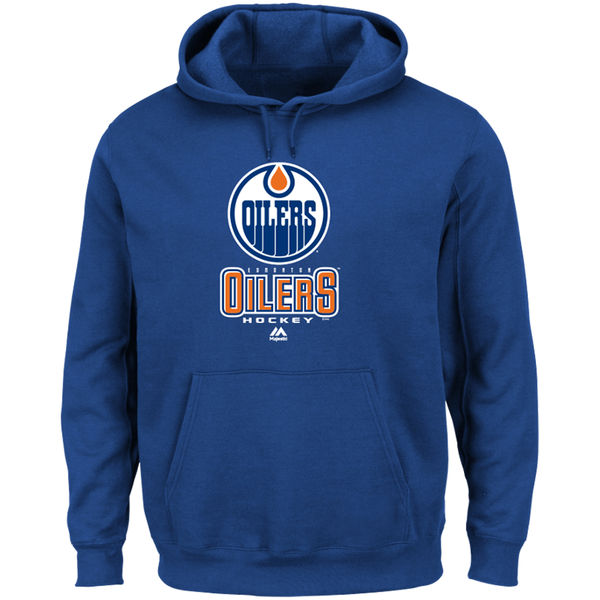 Edmonton Oilers Majestic Critical Victory VIII Fleece Hoodie - Blue