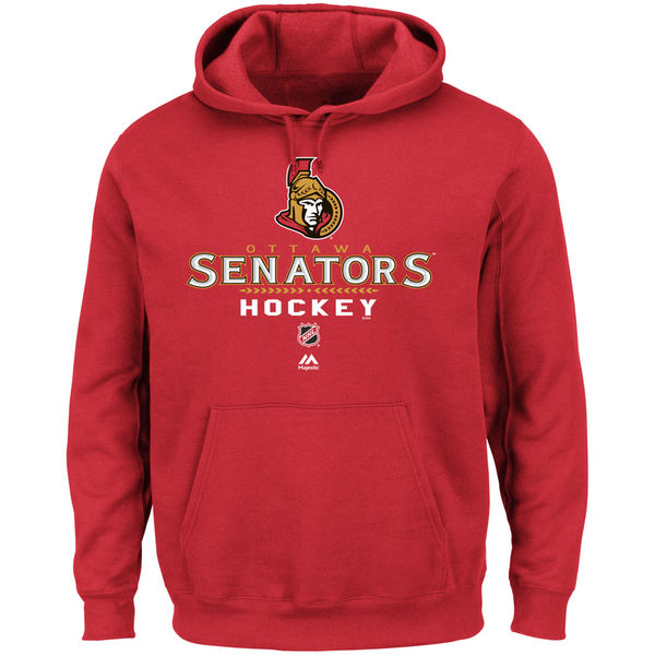 Majestic Ottawa Senators Critical Victory Pullover Hoodie Sweatshirt - Red