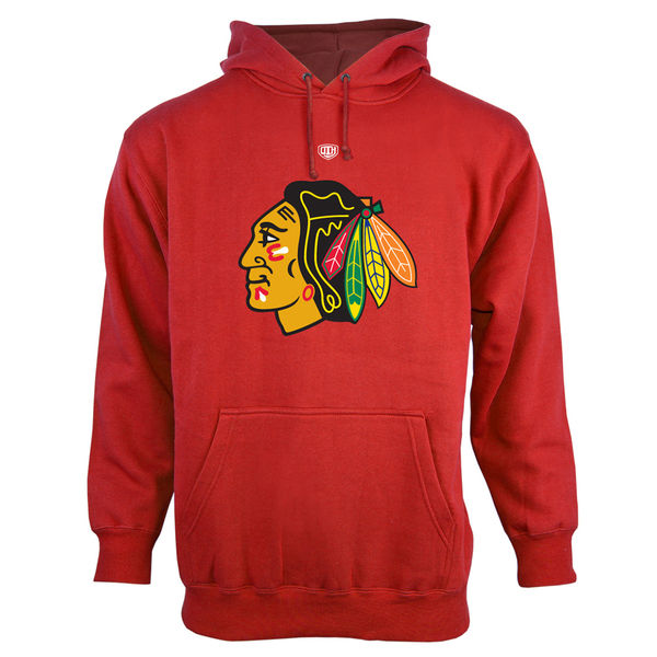 Chicago Blackhawks Old Time Hockey Big Logo with Crest Pullover Hoodie  Red