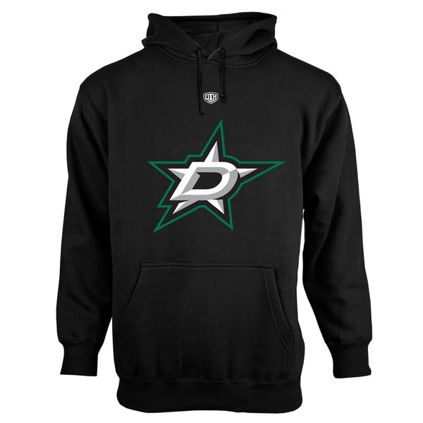 Dallas Stars Old Time Hockey Big Logo with Crest Pullover Hoodie  Black