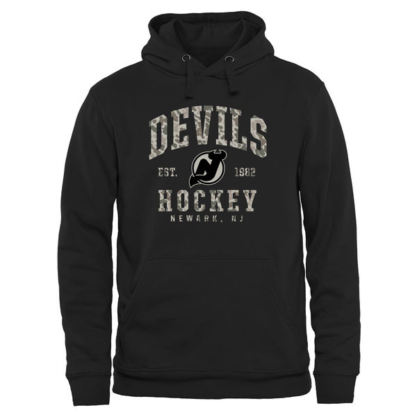Mens New Jersey Devils Black Camo Stack Pullover Hoodie