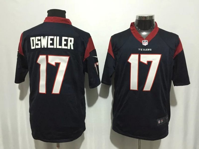 NFL Houston Texans #17 Osweiler Blue Game Jersey