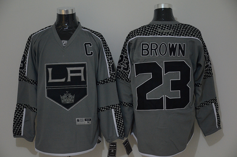 NHL Los Angeles Kings #23 Brown Grey Jersey