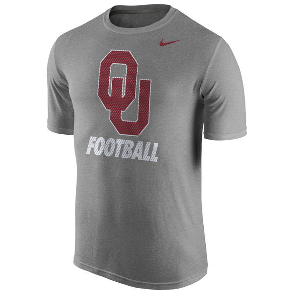 Oklahoma Sooners Nike Sideline Legend Logo Performance T-Shirt - Heather Gray 