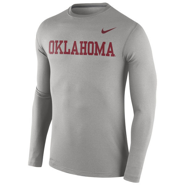 Oklahoma Sooners Nike Stadium Dri-FIT Touch Long Sleeve Top - Gray 