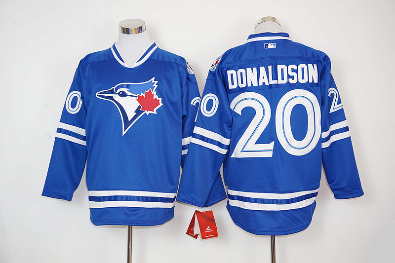 MLB Toronto Blue Jays #20 Donaldson Blue Long-Sleeve Jersey