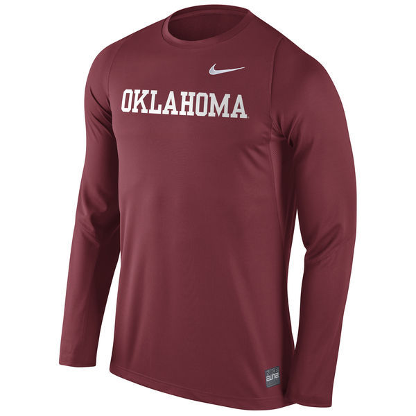 Oklahoma Sooners Nike 2016 Elite Basketball Shooter Long Sleeve Dri-FIT Top - Crimson 