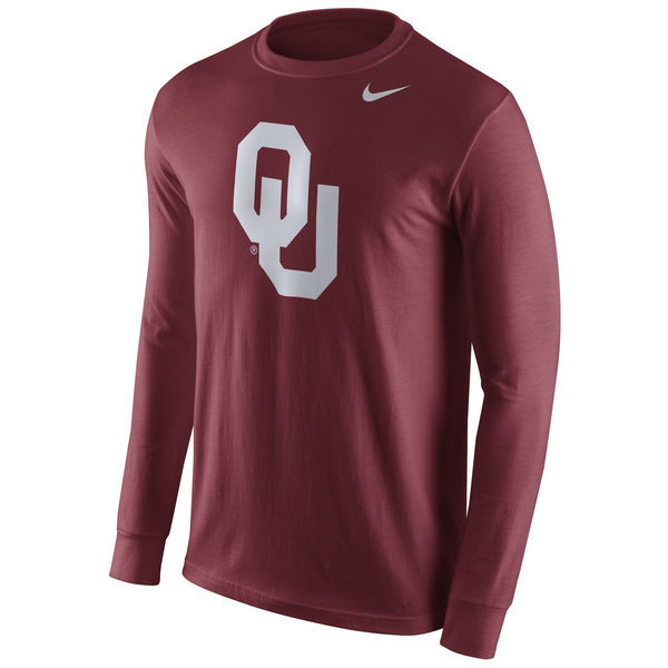 Oklahoma Sooners Nike Cotton Logo Long Sleeve T-Shirt - Crimson 