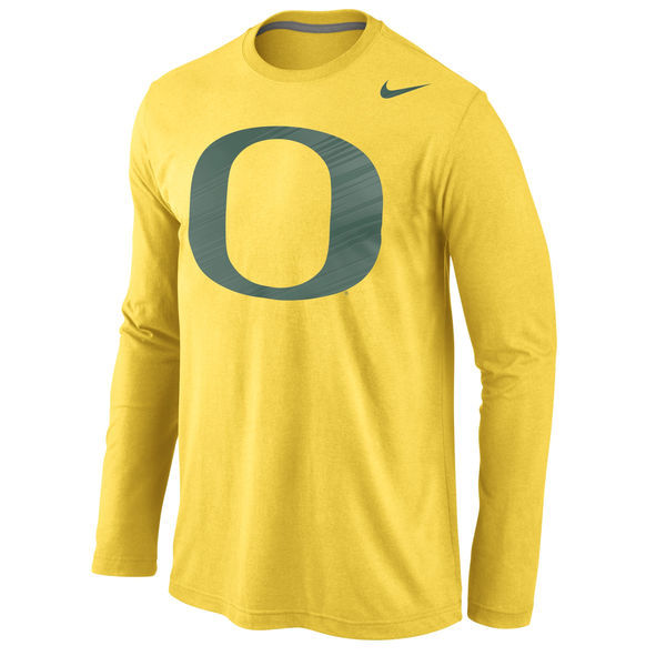 Oregon Ducks Nike Logo Cotton Long Sleeve T-Shirt - Yellow 
