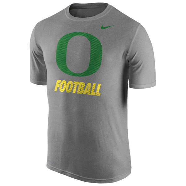 Oregon Ducks Nike Legend Logo Performance T-Shirt - Heather Gray 
