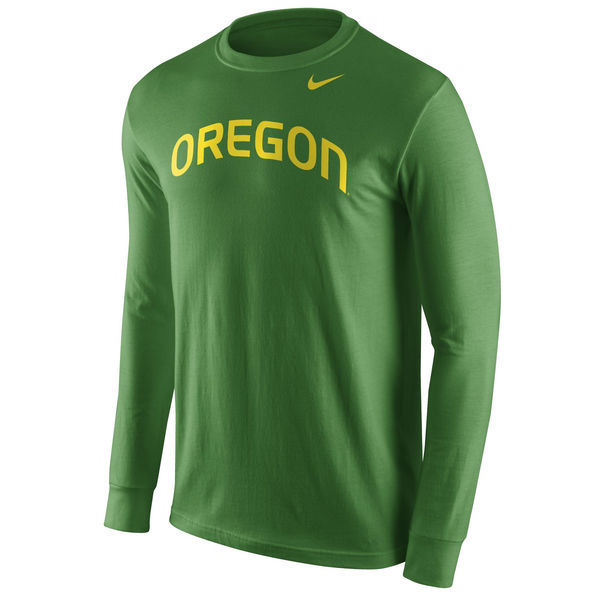 Oregon Ducks Nike Wordmark Long Sleeve T-Shirt - Green - 