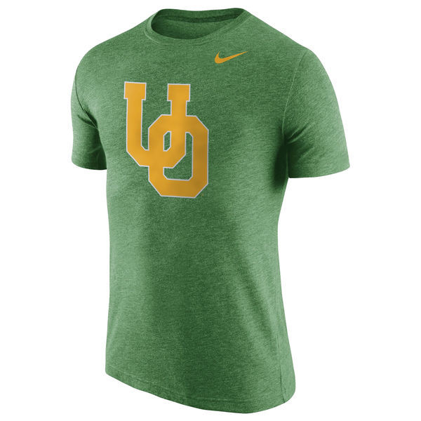 Oregon Ducks Nike Logo Plus Tri-Blend T-Shirt - Heather Green 