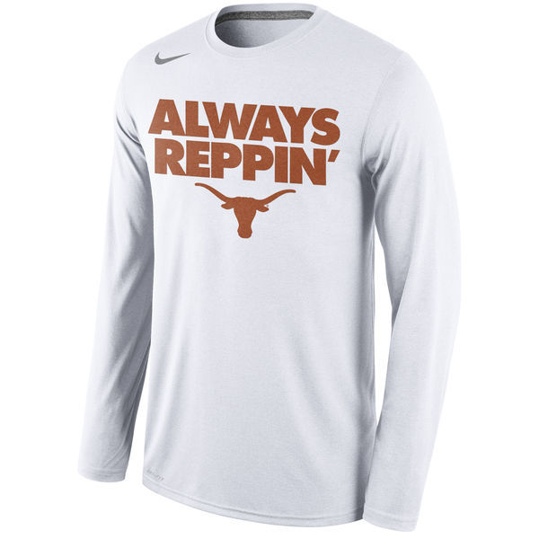 Texas Longhorns Nike Always Reppin Long Sleeve Legend Bench Performance T-Shirt - White 