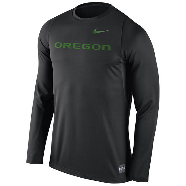 Oregon Ducks Nike 2016 Elite Basketball Shooter Long Sleeve Dri-FIT Top - Black 