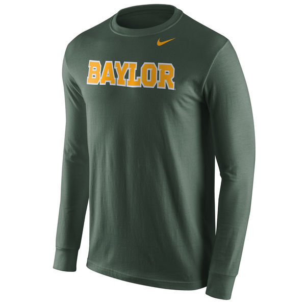 Baylor Bears Nike Wordmark Long Sleeve T-Shirt - Green - 