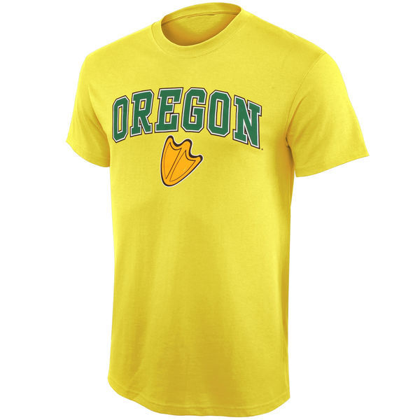 Oregon Ducks Arch Over Logo T-Shirt - Yellow