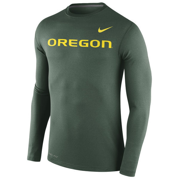 Oregon Ducks Nike Stadium Dri-FIT Touch Long Sleeve Top - Green 
