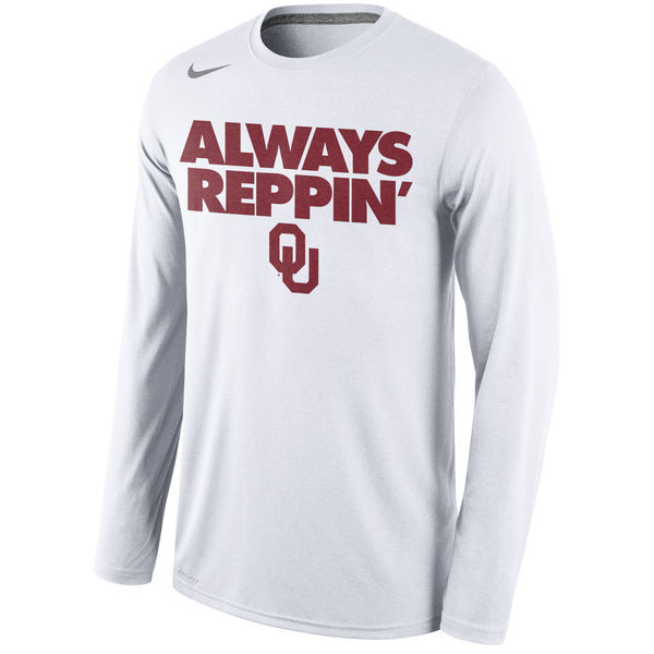 Oklahoma Sooners Nike Always Reppin Long Sleeve Legend Bench Performance T-Shirt - White 
