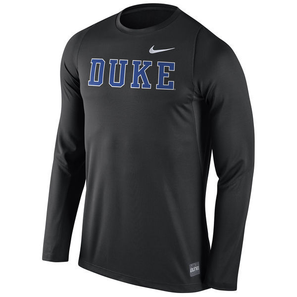 Duke Blue Devils Nike 2016 Elite Basketball Shooter Long Sleeve Dri-FIT Top - Black 