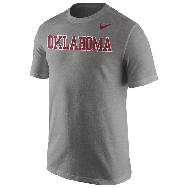 Oklahoma Sooners Nike Wordmark T-Shirt - Heather Gray 
