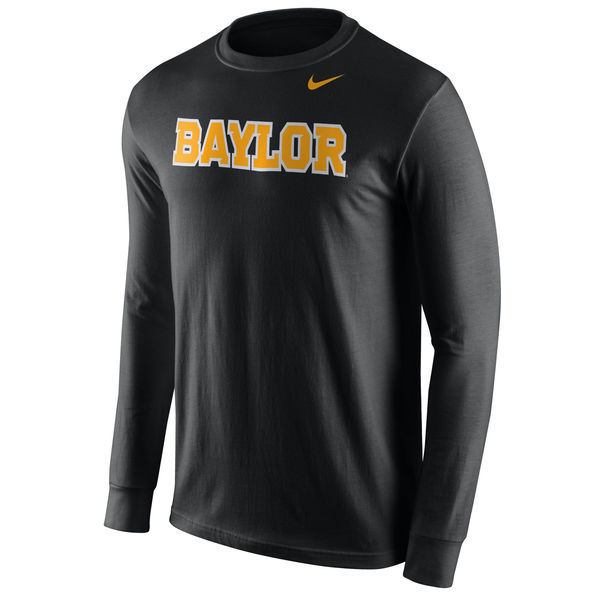 Baylor Bears Nike Wordmark Long Sleeve T-Shirt - Black - 