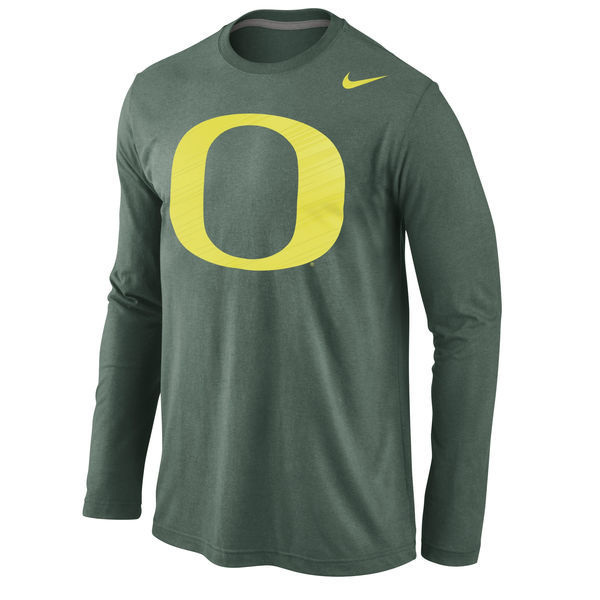 Oregon Ducks Nike Logo Cotton Long Sleeve T-Shirt - Green 