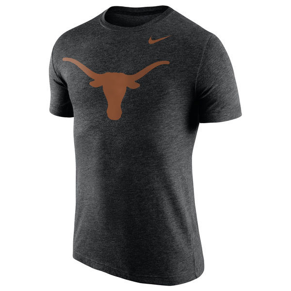 Texas Longhorns Nike Logo Plus Tri-Blend T-Shirt - Heather Black 