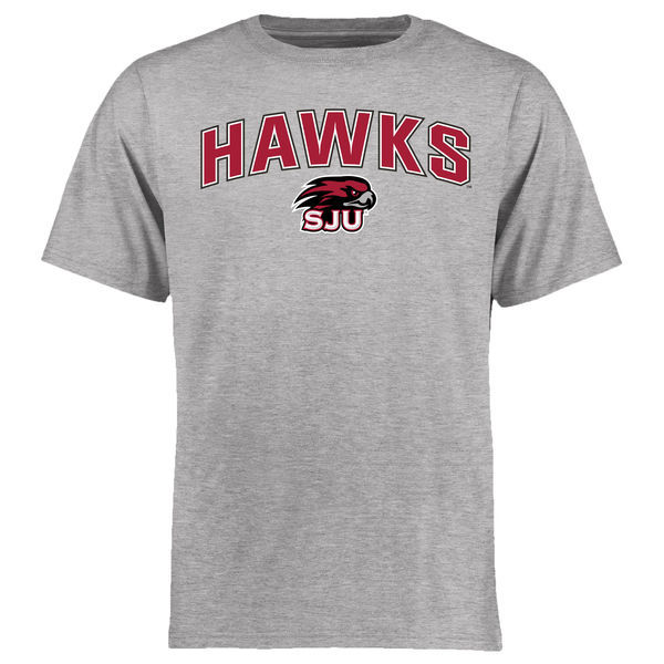 Saint Josephs Hawks Proud Mascot T-Shirt - Ash 