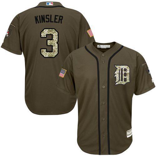 Detroit Tigers #3 Ian Kinsler Green Salute to Service Stitched Baseball Jersey 