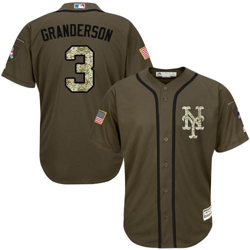 MLB New York Mets #3 Curtis Granderson Green Salute to Service Jersey 