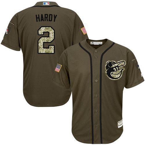 MLB Baltimore Orioles #2 J.J. Hardy Green Salute to Service Jersey