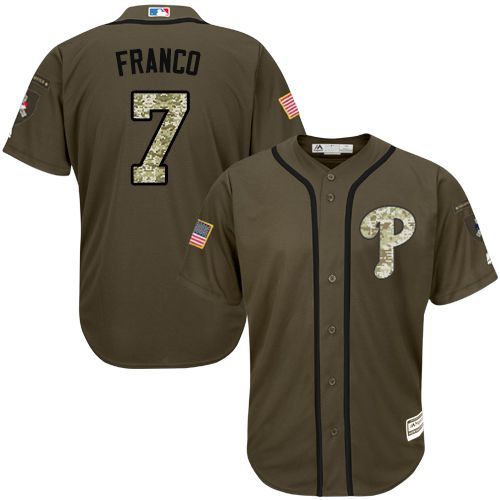 MLB Philadelphia Phillies #7 Maikel Franco Green Salute to Service Jersey