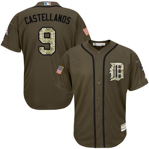 MLB Detroit Tigers #9 Nick Castellanos Green Salute to Service Jersey 