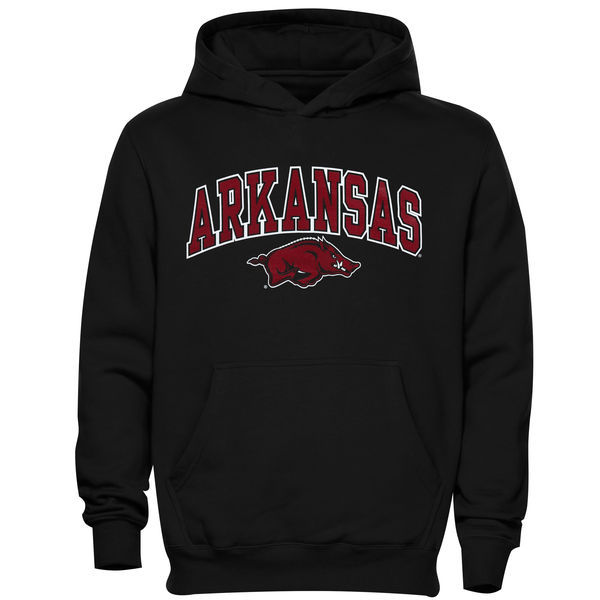 Arkansas Razorbacks Midsized Pullover Hoodie  Black 