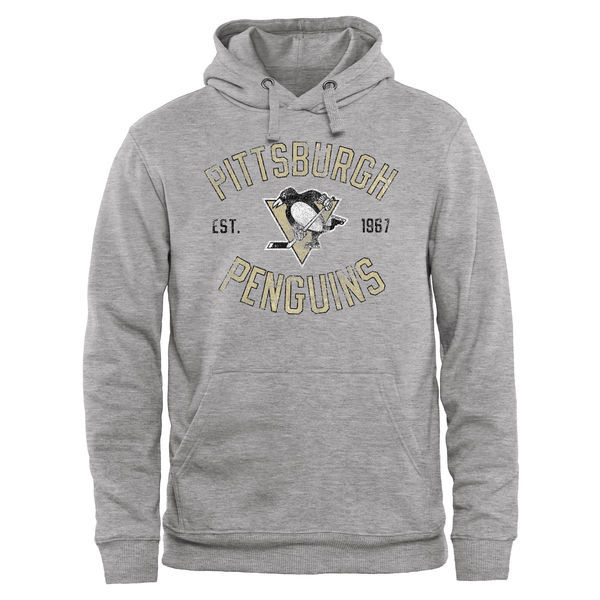 Pittsburgh Penguins Heritage Pullover Hoodie - Ash 