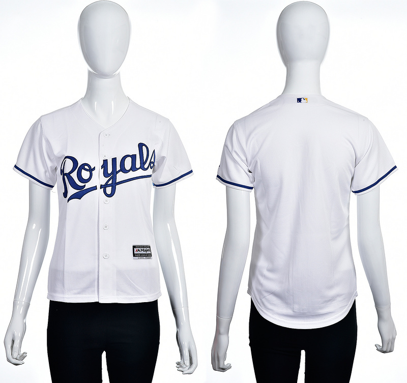 Women Kansas City Royals Blank White Jersey