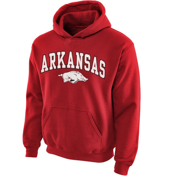 Arkansas Razorbacks Youth Midsized Pullover Hoodie  Cardinal 