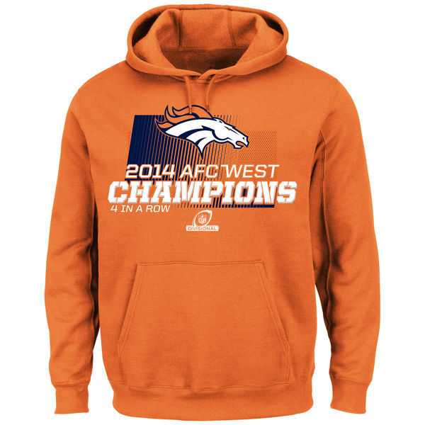 Denver Broncos Majestic 2014 AFC West Division Champions Hoodie - Orange 